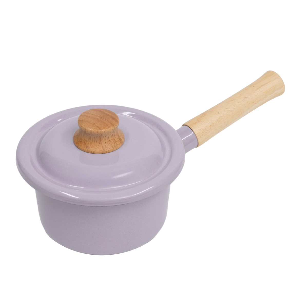 ミルクパン 14cm IH対応 Cotton Plus 富士ホーロー Honey Ware （ ハニーウェア ガス火対応 片手鍋 琺瑯鍋 14センチ ソースパン ほうろう鍋 蓋付き 両口 目盛り付き 小鍋 ミニ 片手なべ 調理器具 おしゃれ ） 【パープル】