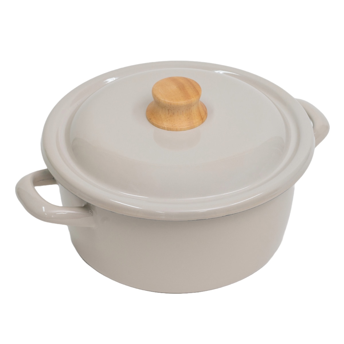 キャセロール 20cm IH対応 Cotton Plus 富士ホーロー Honey Ware （ ハニーウェア ガス火対応 両手鍋 琺瑯鍋 20センチ オーブン対応 ホーローココット ほうろう鍋 蓋付き 注ぎ口 目盛り付き 両手なべ 調理器具 おしゃれ ） 【グレージュ】