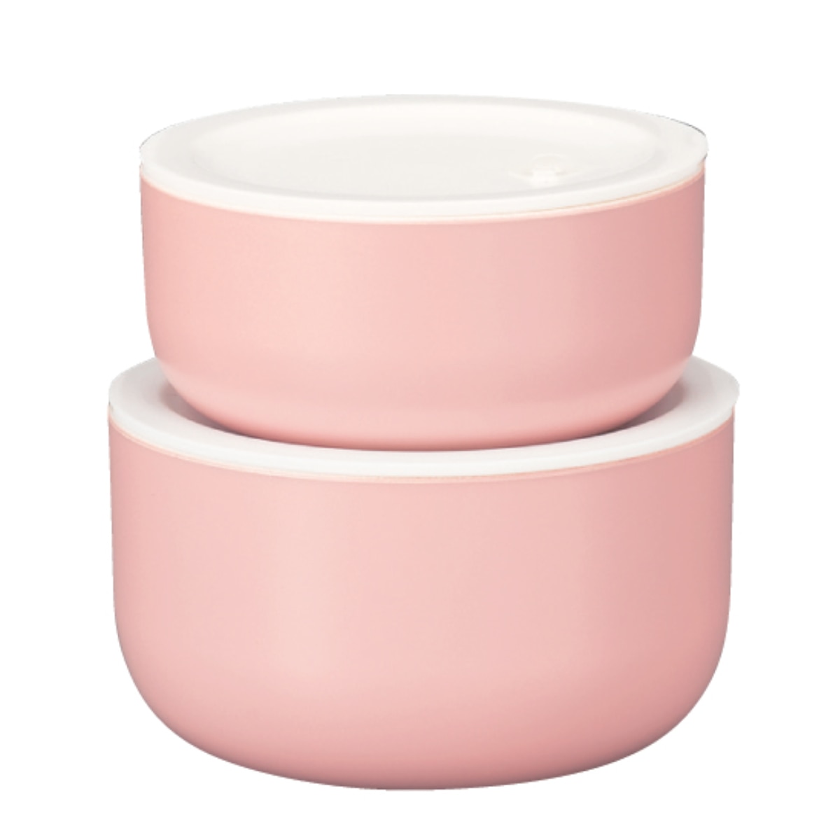 保存容器 さっと洗える保存容器 丸 2個セット （ プラスチック 密閉 日本製 食洗機対応 電子レンジ対応 255ml 420ml フードケース コンテナ 弁当箱 常備菜 つくり置き フルーツ おかず おしゃれ かわいい 丸型 ） 【ピンク】