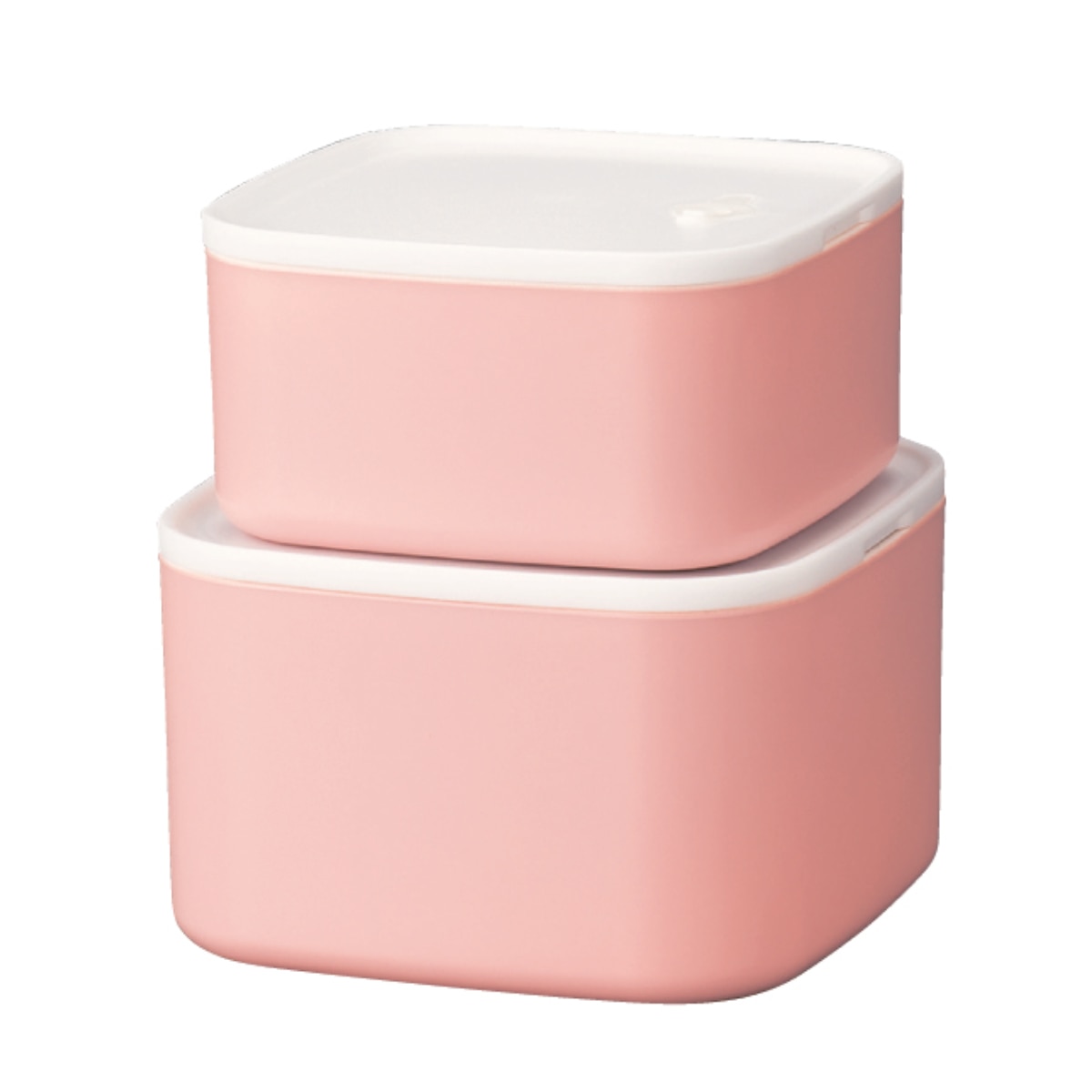 保存容器 さっと洗える保存容器 角 2個セット （ プラスチック 密閉 日本製 食洗機対応 電子レンジ対応 285ml 540ml フードケース コンテナ 弁当箱 常備菜 つくり置き フルーツ おかず おしゃれ かわいい 角型 ） 【ピンク】