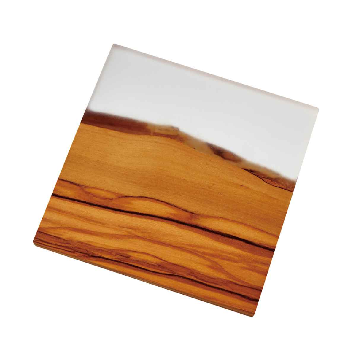 ハリオ コースター 10cm 木製 （ HARIO 木製コースター ウッドコースター オリーブウッド 天然木 樹脂 異素材 個性的 シンプル テーブルコーデ おしゃれ ）