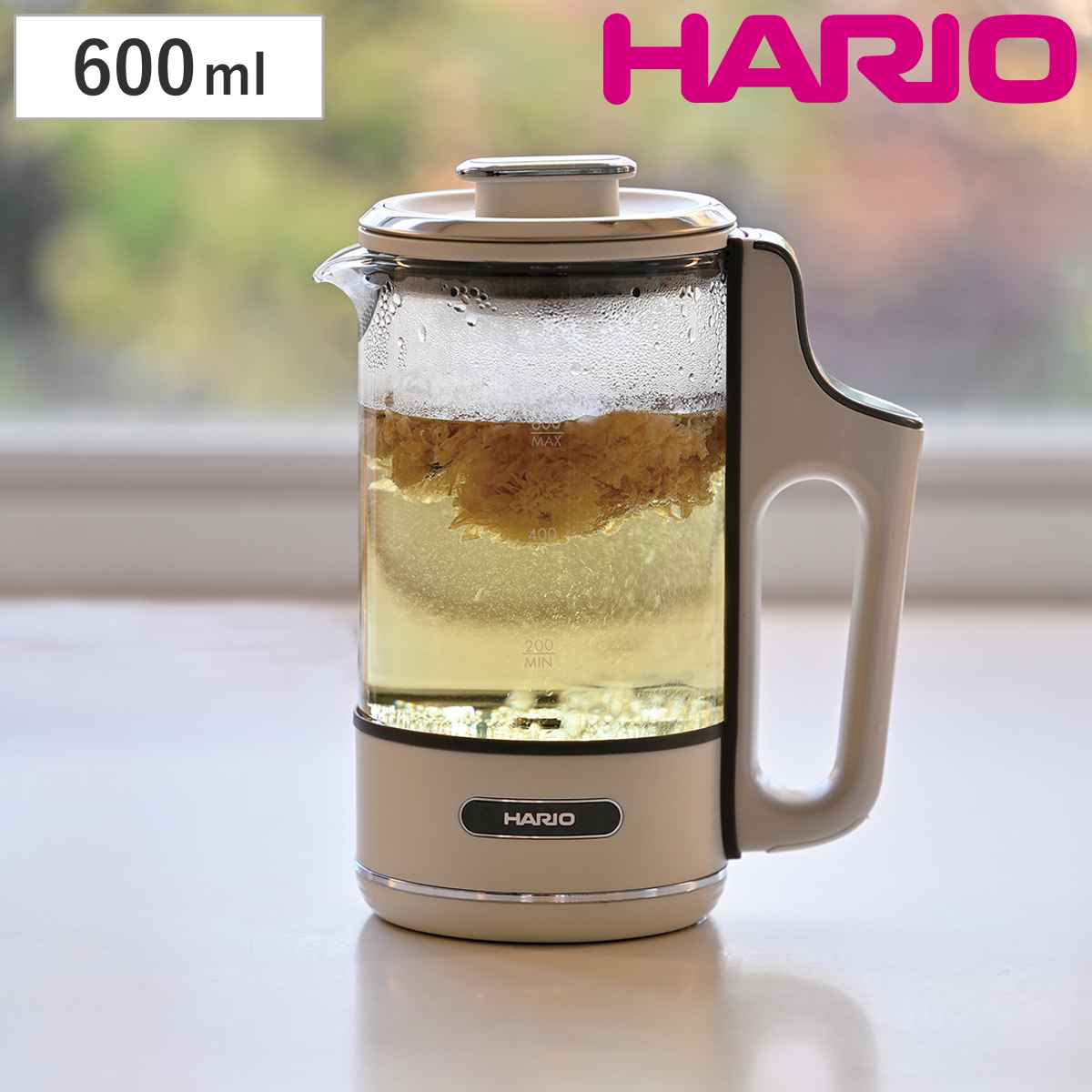 ハリオ ティーメーカー 600ml 耐熱ガラス （ HARIO 電気ケトル ティーポット 電気ポット ケトル 健康茶 オリジナル ティータイム 保温 時間 温度設定 煮出し 簡単操作 おしゃれ ）