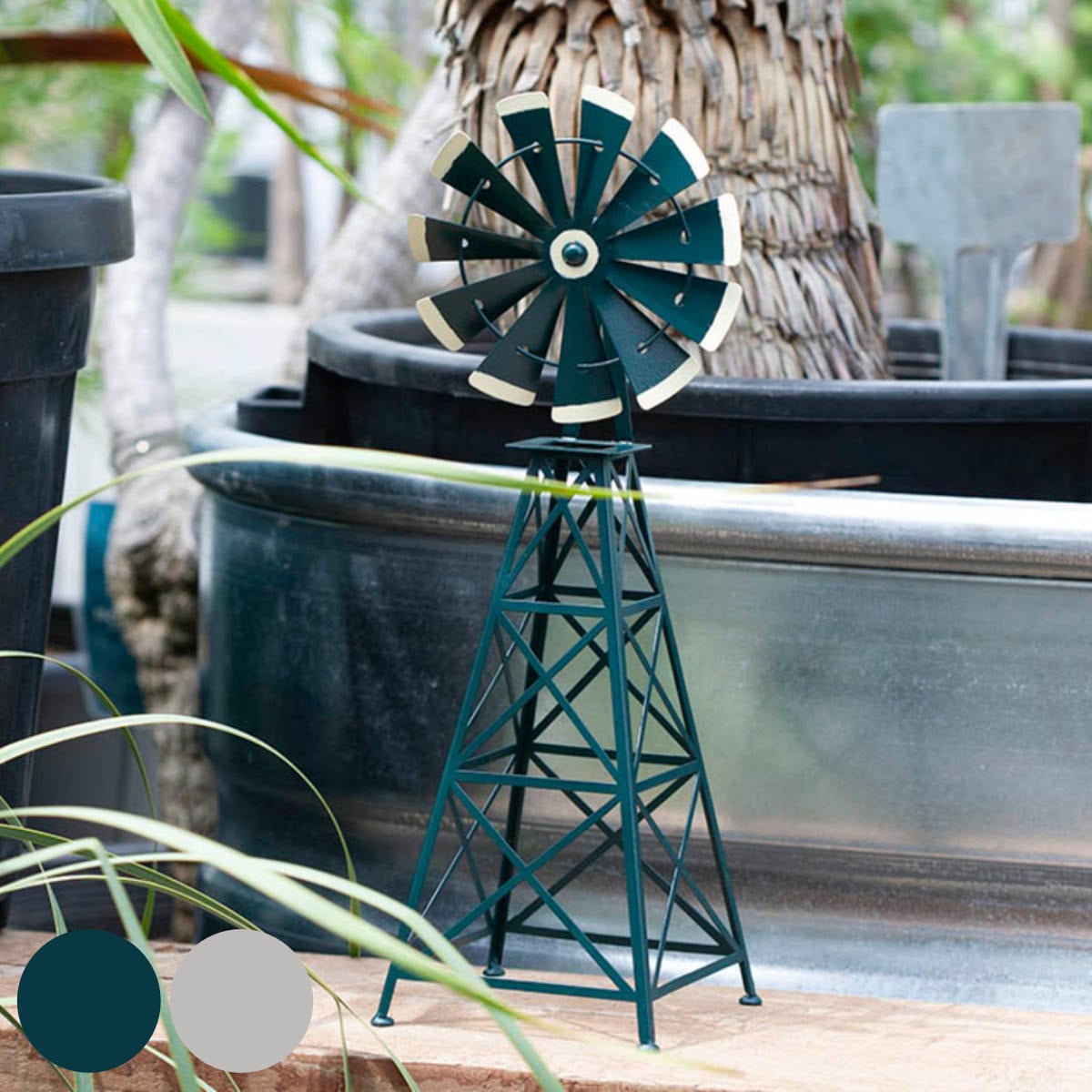 ダルトン リトル ウィンドミル グリーン （ オーナメント 風車 置物 アイアン 鉄 飾り インテリア ガーデニング オブジェ 雑貨 おしゃれ レトロ アンティーク風 ビンテージ アイアン製 鉄製 ） 【グリーン】