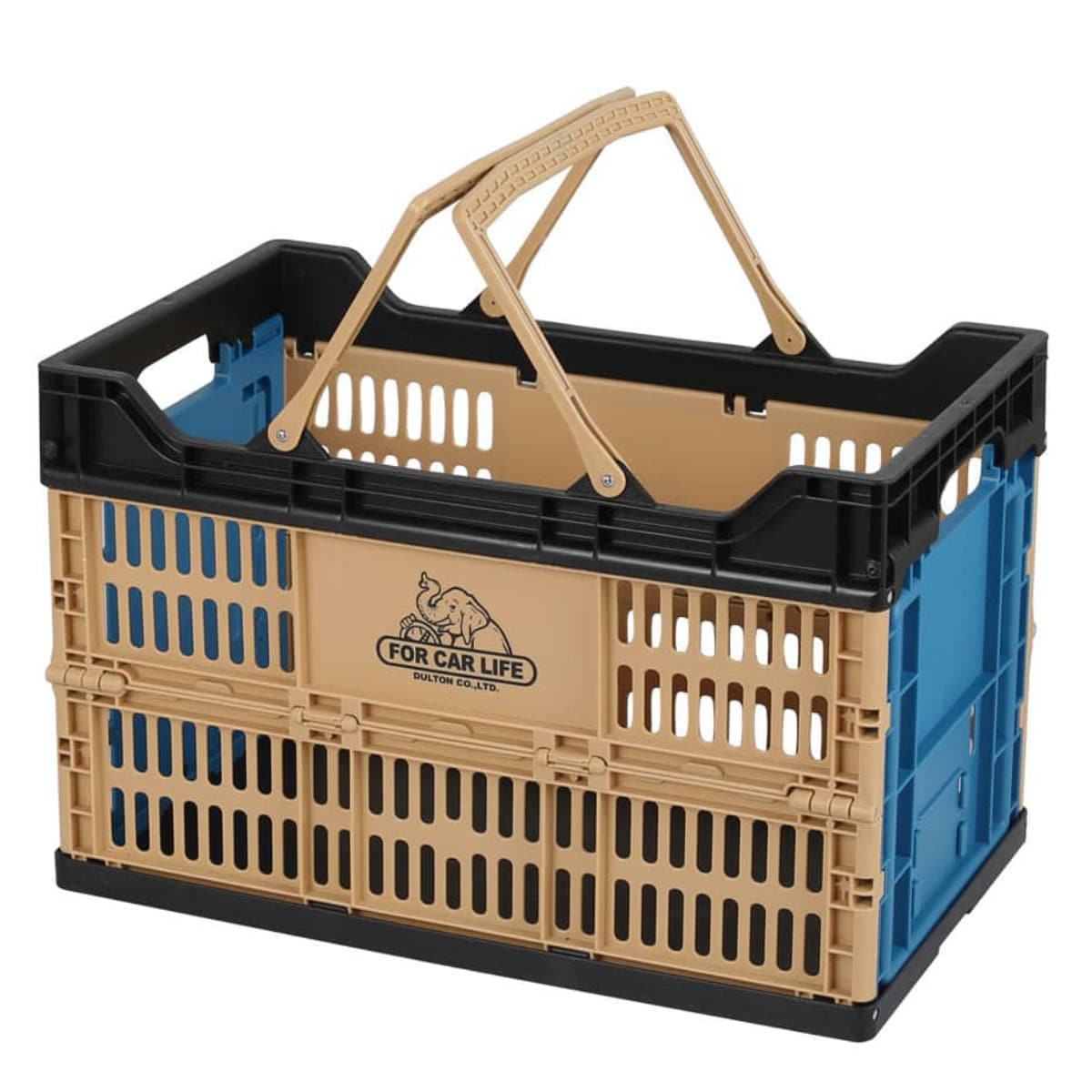 DULTON バスケット フォールディング メッシュストレージ 30L （ ダルトン 幅48×奥行28×高さ31cm かご カゴ 折りたたみ 積み重ね 小物収納 頑丈 収納 アウトドア キャンプ 小物入れ おしゃれ 丈夫 ガーデニング ランドリー 衣類 ） 【コヨーテ】