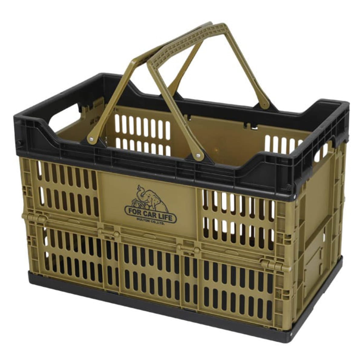 DULTON 買い物かご フォールディングショッピングバスケット 30L （ ダルトン 幅48×奥行28×高さ31cm バスケット かご カゴ 折りたたみ 積み重ね 小物収納 頑丈 収納 アウトドア キャンプ 小物入れ おしゃれ ランドリー 衣類 丈夫 ） 【オリーブ】