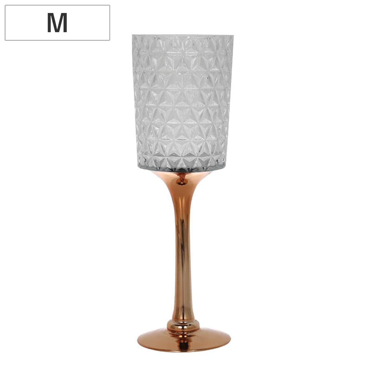 ダルトン 花瓶 ガラスベース ダイアモンド M （ 花びん 花器 ベース フラワーベース フラワー 花 飾る スタンド型 スタンド スタンド型フラワーベース ハンドメイド ガラス ガラス製 クリア ゴールド ）