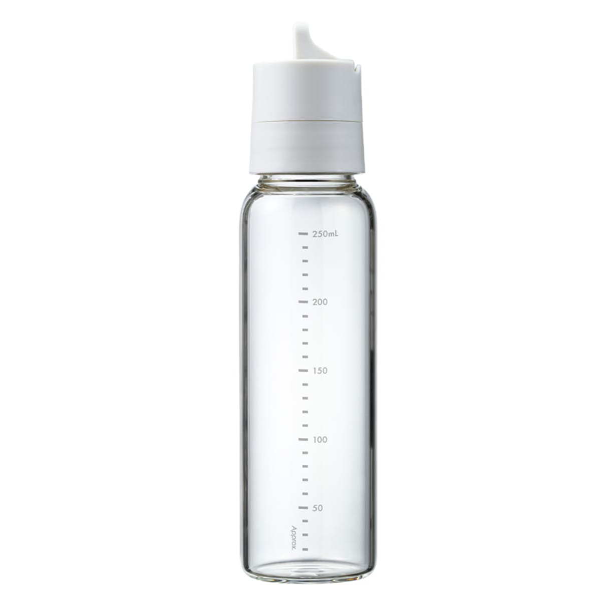 ハリオ ワンタッチドレッシングボトル 250ml 耐熱ガラス製 （ HARIO 調味料入れ ガラス製 キャニスター 密封 食洗機対応 調味料びん びん 保存びん 調味料 瓶 容器 調味料容器 メモリ付き お手入れ簡単 ） 【ペールグレー】