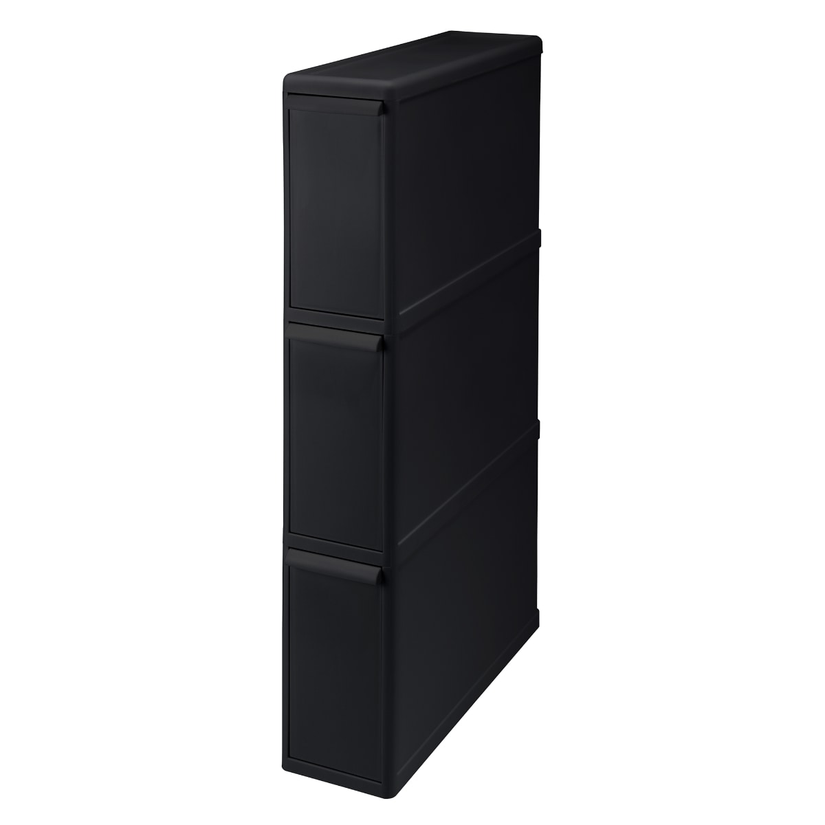 ゴミ箱 27L 3段 幅 14cm 再生材入り 分別引出しステーション （ ごみ箱 27リットル スリム 多段式 分別 引き出し 9L 3分別 ブラック シンプル 分別ステッカー付き キッチン すき間 収納 ストッカー 省スペース ）