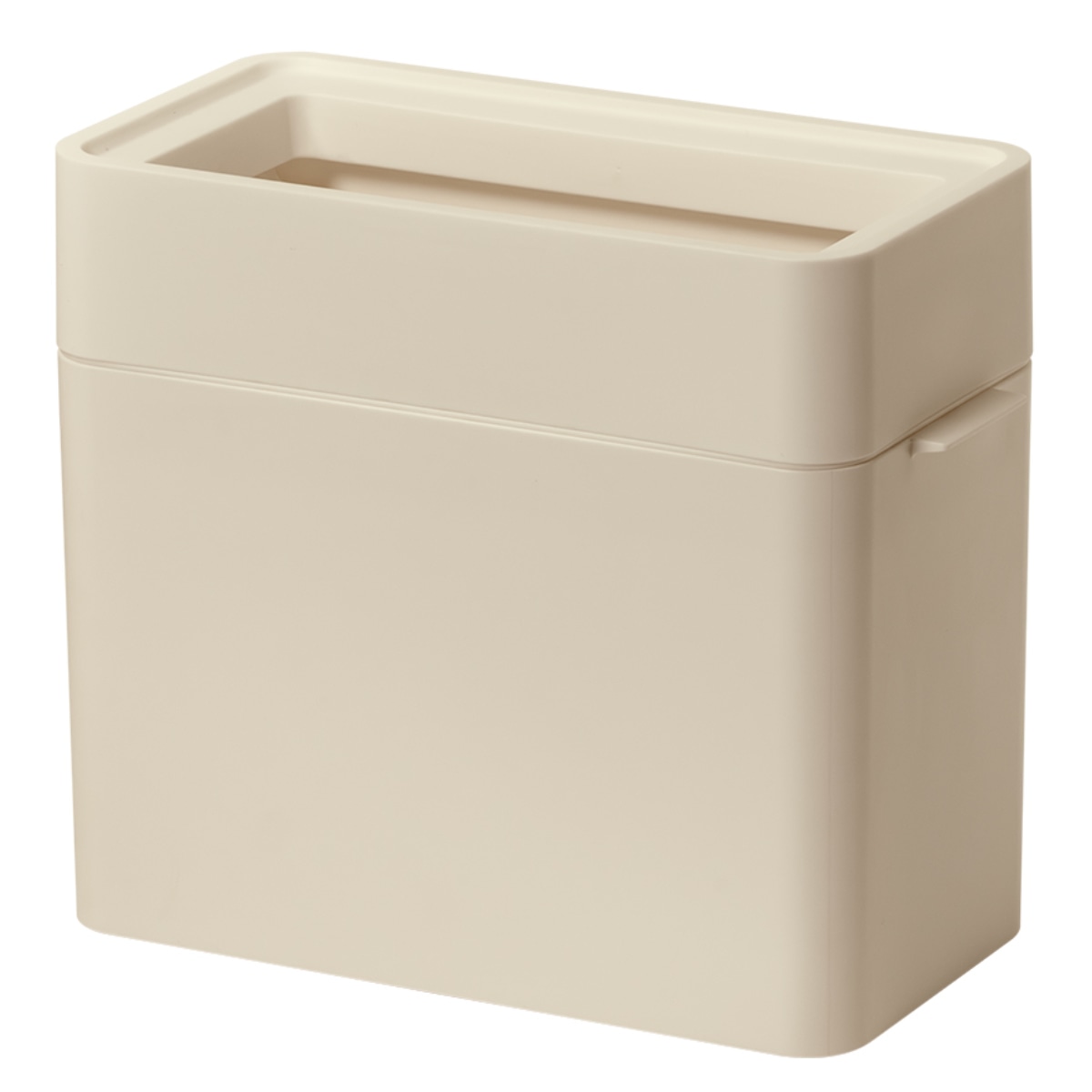 ゴミ箱 9.5L マルチパーパスビン （ ごみ箱 9.5リットル オープンタイプ コンパクト 洗面所 キッチン リビング ふた無し スリム シンプル 袋止め付き ゴミ袋が見えない 収納 ポケット付き 角型 日本製 ） 【ベージュ】