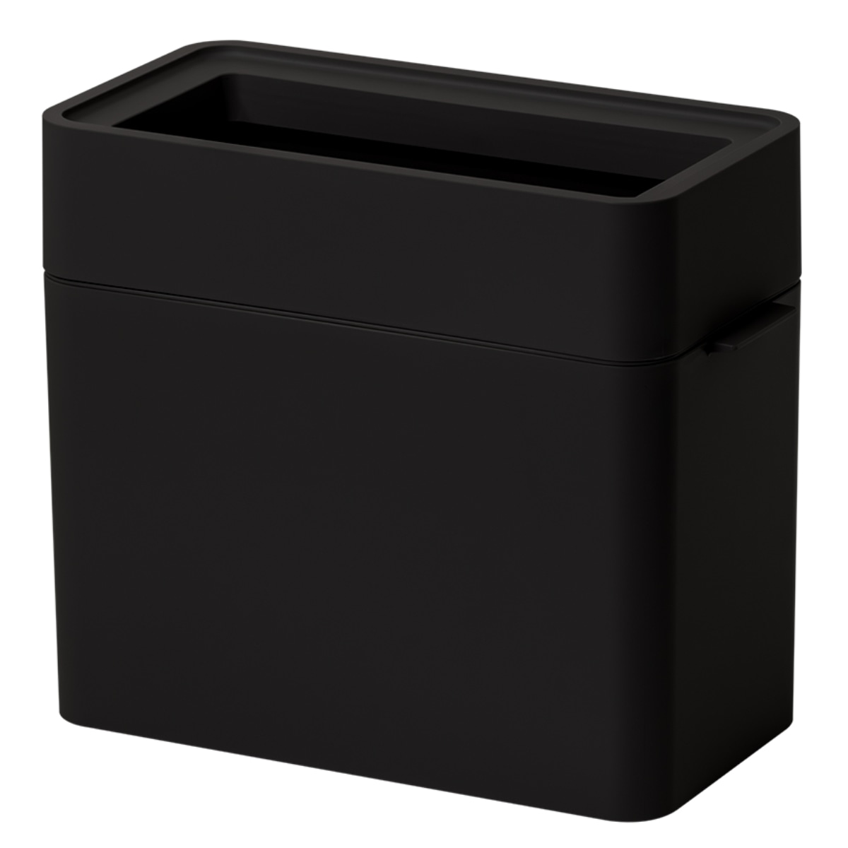 ゴミ箱 9.5L マルチパーパスビン （ ごみ箱 9.5リットル オープンタイプ コンパクト 洗面所 キッチン リビング ふた無し スリム シンプル 袋止め付き ゴミ袋が見えない 収納 ポケット付き 角型 日本製 ） 【ブラック】