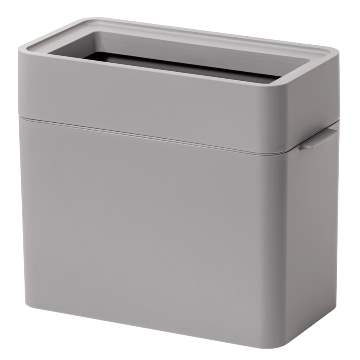 ゴミ箱 9.5L マルチパーパスビン （ ごみ箱 9.5リットル オープンタイプ コンパクト 洗面所 キッチン リビング ふた無し スリム シンプル 袋止め付き ゴミ袋が見えない 収納 ポケット付き 角型 日本製 ） 【グレー】