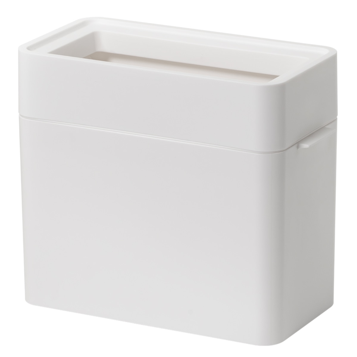 ゴミ箱 9.5L マルチパーパスビン （ ごみ箱 9.5リットル オープンタイプ コンパクト 洗面所 キッチン リビング ふた無し スリム シンプル 袋止め付き ゴミ袋が見えない 収納 ポケット付き 角型 日本製 ） 【ホワイト】