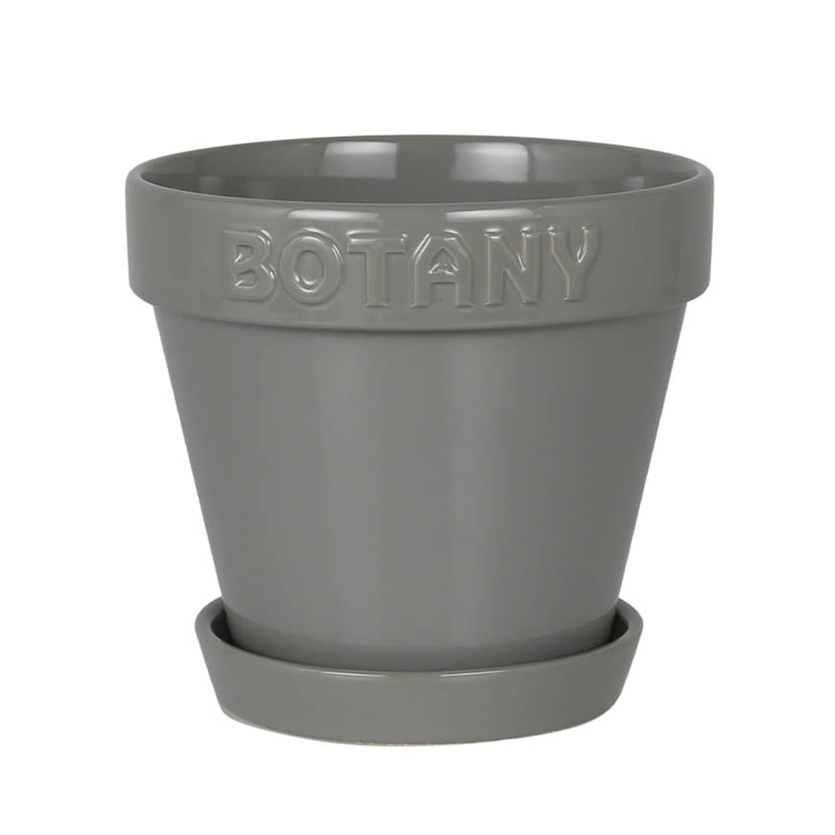 ダルトン 植木鉢 ボタニーポット 6号鉢 ガーデンポット （ DULTON プランター プラントポット 植物用ポット 鉢 花器 鉢カバー ポット セラミック 丸 植木鉢カバー 花 水抜き穴付き 受け皿 植物 観葉植物 園芸 直植え おしゃれ ） 【グレー】