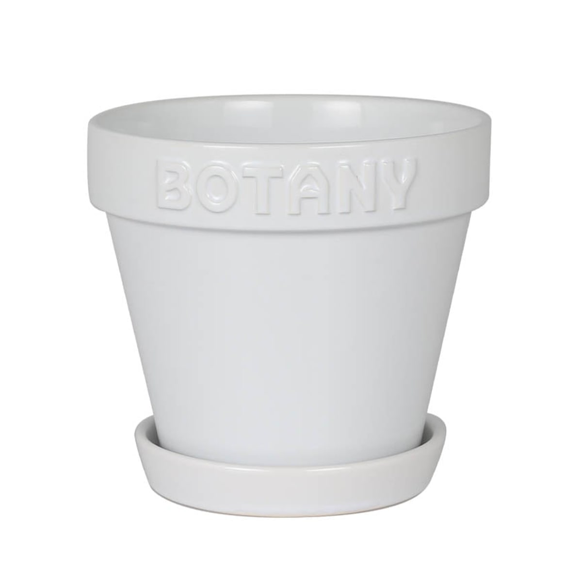 ダルトン 植木鉢 ボタニーポット 6号鉢 ガーデンポット （ DULTON プランター プラントポット 植物用ポット 鉢 花器 鉢カバー ポット セラミック 丸 植木鉢カバー 花 水抜き穴付き 受け皿 植物 観葉植物 園芸 直植え おしゃれ ） 【ホワイト】