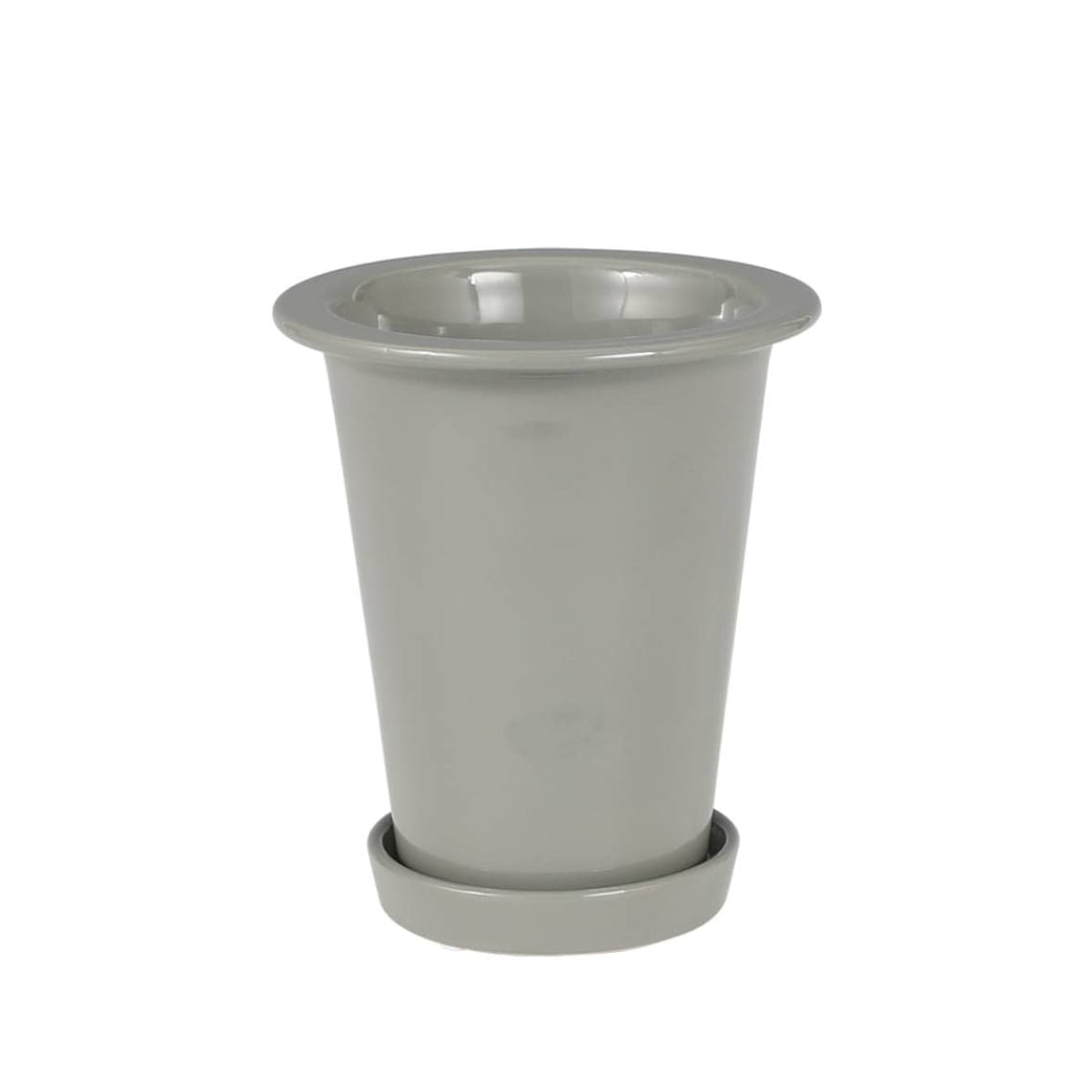 ダルトン 植木鉢 ボタニーロングポット Ｓ 直径14.6cm ガーデンポット （ DULTON プランター プラントポット 植物用ポット 鉢 花器 鉢カバー ポット セラミック 丸 植木鉢カバー 花 水抜き穴付き 受け皿 観葉植物 園芸 直植え ） 【グレー】