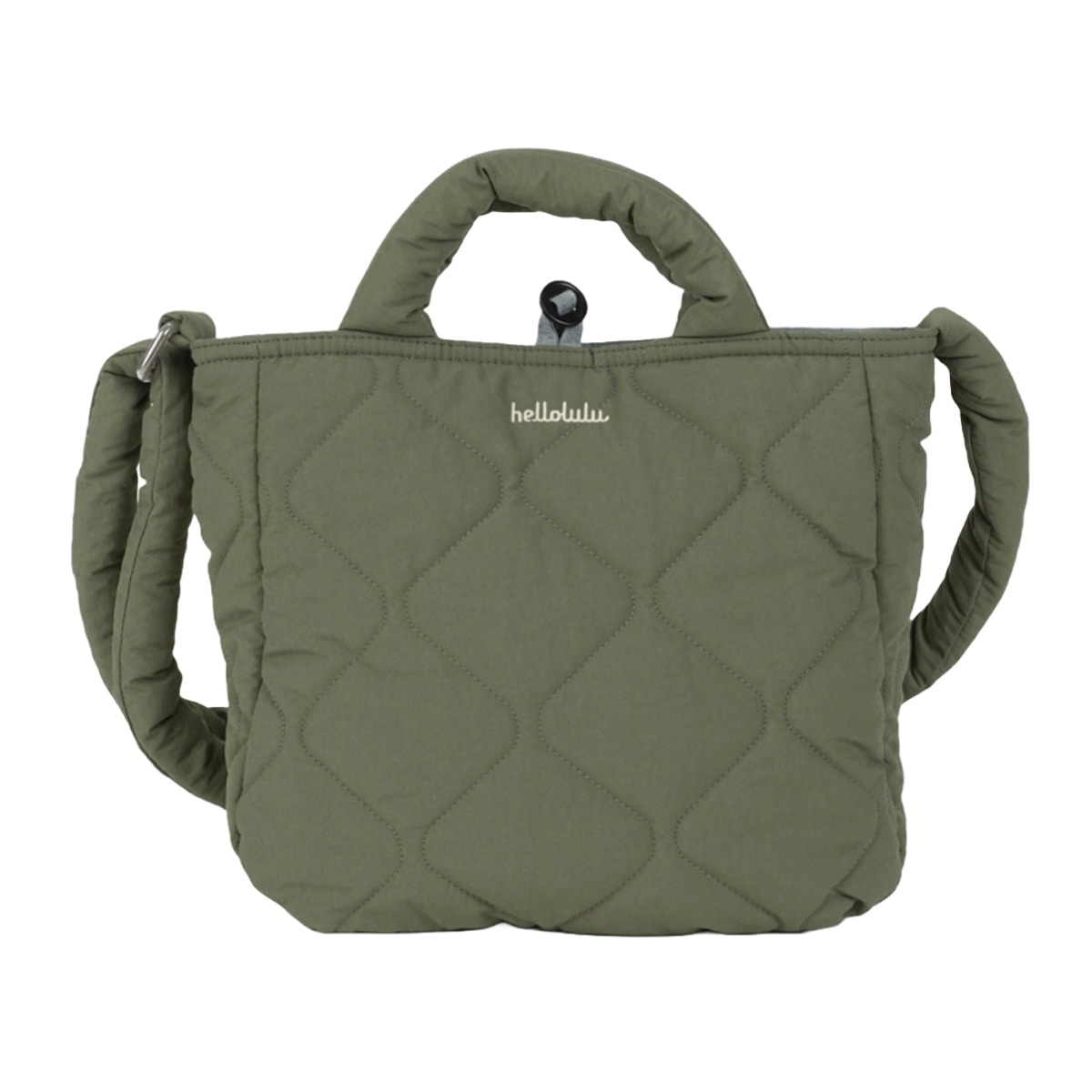 ショルダーバッグ Hellolulu Kelis 5L （ ハロルル トートバッグ 手提げ バッグ ショルダー 鞄 かばん 手さげ 2way リバーシブル キルト生地 ポケット キークリップ付き サイドポケット 撥水加工 はっ水 普段使い ） 【VineyardGreenxPaleBasil】