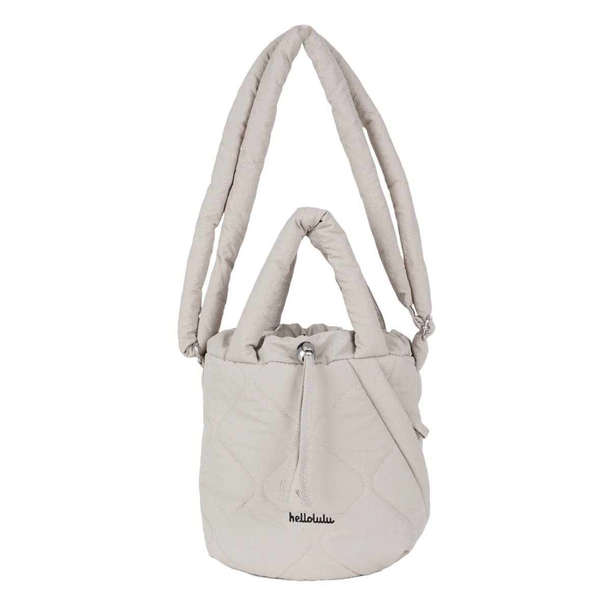 ショルダーバッグ Hellolulu Clio 2L （ ハロルル 手提げ トートバッグ ショルダー 斜め掛け 肩掛け 手さげ 2way 巾着バッグ キークリップ ポケット 撥水加工 はっ水 普段使い おしゃれ ） 【SilverBirch】