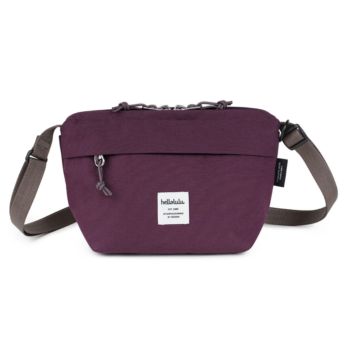 ボディバッグ Hellolulu LUNA 1.4L （ ハロルル ショルダーバッグ バッグ ミニショルダー 鞄 サコッシュ 斜め掛け ポシェット マチあり ポーチ 撥水加工 フェス アウトドア ポケット キークリップ おしゃれ ） 【DarkPurple】