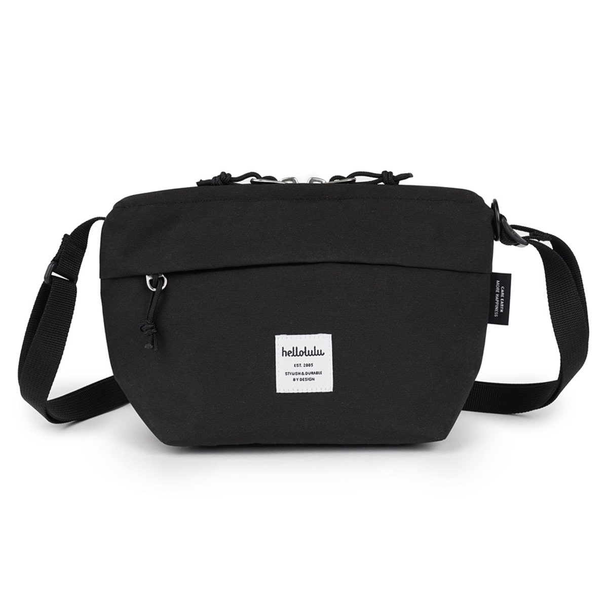 ボディバッグ Hellolulu LUNA 1.4L （ ハロルル ショルダーバッグ バッグ ミニショルダー 鞄 サコッシュ 斜め掛け ポシェット マチあり ポーチ 撥水加工 フェス アウトドア ポケット キークリップ おしゃれ ） 【FlatBlack】