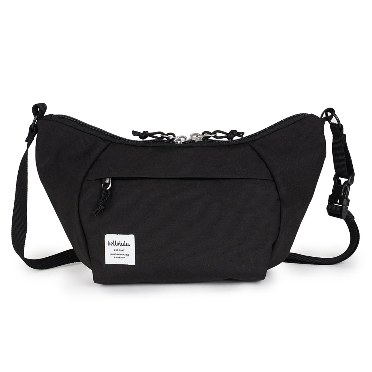 【人気色】ショルダーバッグ hellolulu コラ CORA 1.5L （ ハロルル バッグ ボディバッグ ミニショルダー 鞄 サコッシュ ボディーバッグ 斜め掛け ポシェット 肩掛け ウエストポーチ 撥水加工 フェス アウトドア ポケット おしゃれ ） 【FlatBlack】