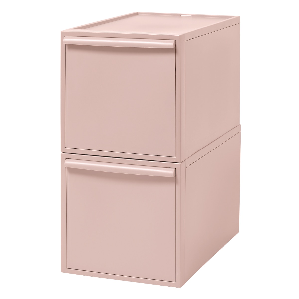 収納ケース ピンク 同色2個組 引き出し L 幅32×奥行52×高さ31.8cm クローゼットシステム （ 収納 クローゼット 衣類収納 収納ボックス 衣装ケース 積み重ね プラスチック 洋服 衣類 ケース おしゃれ 日本製 スタッキング 押入れ ）