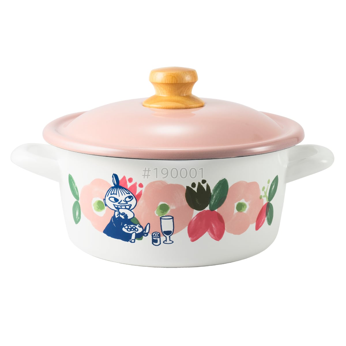 キャセロール 20cm IH対応 ムーミンフラワーガーデン 富士ホーロー 両手鍋 （ Honey Ware ハニーウェア ガス火対応 琺瑯鍋 ホーロー鍋 両手なべ 20センチ オーブン対応 蓋付き ほうろう鍋 鍋 なべ 調理器具 おしゃれ リトルミイ ）