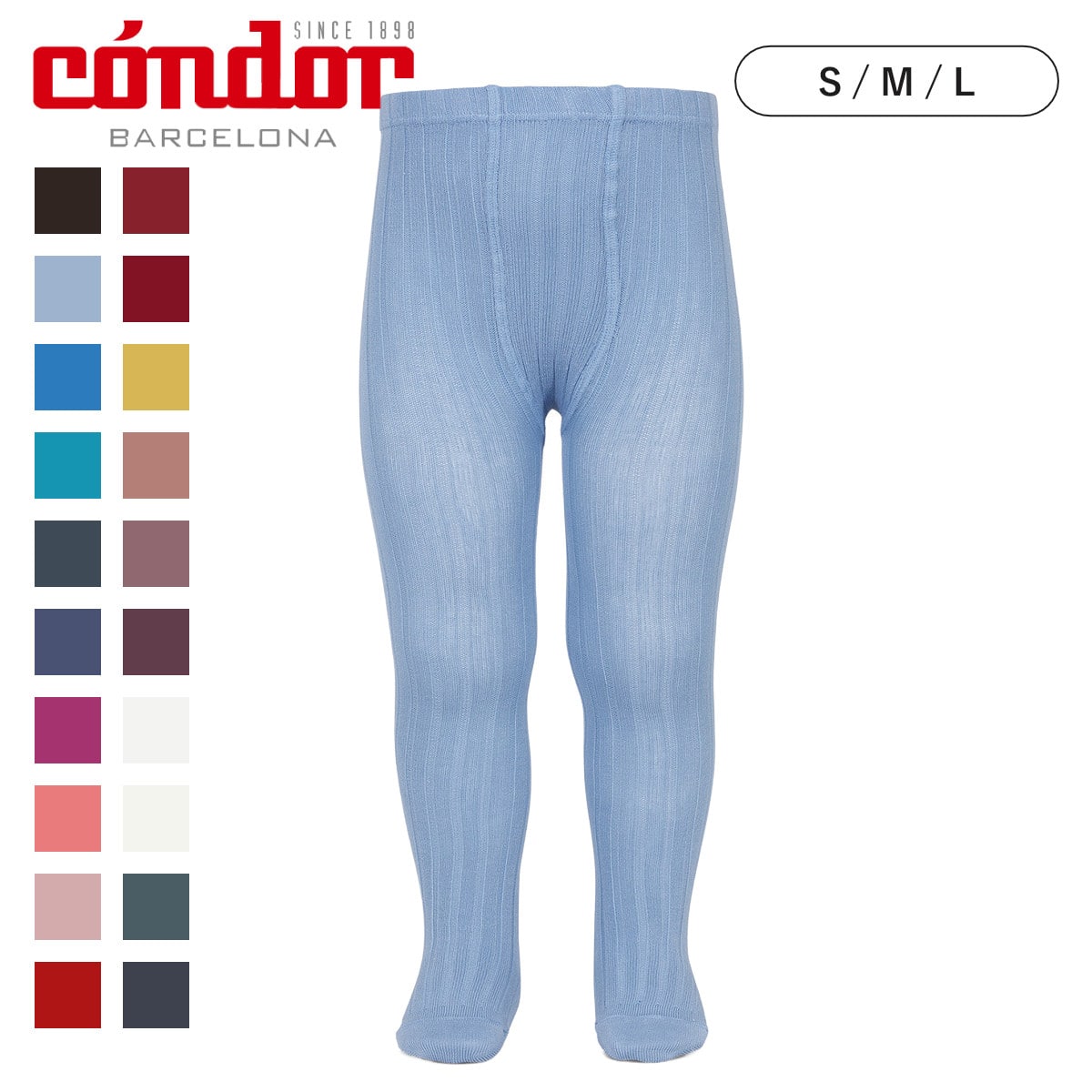 タイツ condor レディース S～L ベーシック リブタイツ カラー2 （ コンドル カラータイツ ベーシックタイツ リブ 女性 大人 大人用 シンプル 手触り 肌触り 滑らか 伸縮性 丈夫 おしゃれ ギフト ） 【テハノ 12】