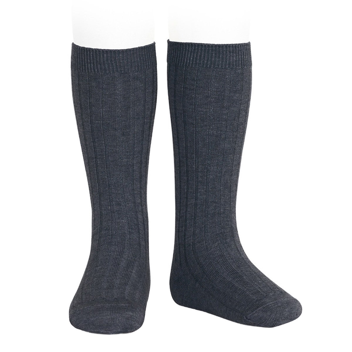 靴下 condor コンドル 14.5cm～24.5cm ベーシック リブ ニーハイソックス カラー1 （ ソックス 子ども用靴下 子供 くつ下 くつした キッズ ジュニア ハイソックス 丈夫 手触り 肌触り 滑らか スペイン製 おしゃれ ） 【アンスラサイタ 10】