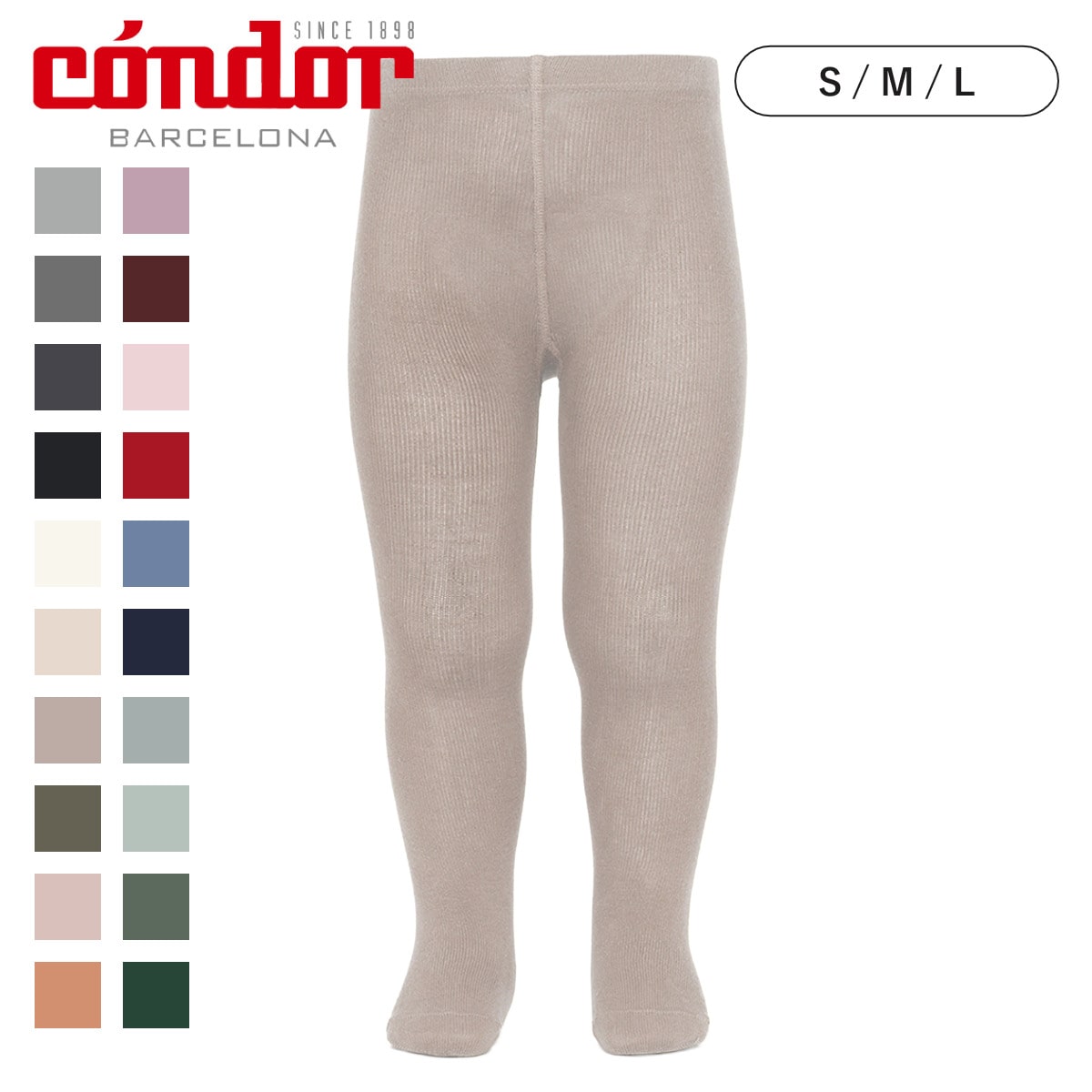 タイツ condor レディース ベーシック プレーンタイツ S～L カラー1 （ コンドル カラータイツ ベーシックタイツ 大人 女性 S M L 丈夫 破れにくい スペイン製 大人用 無地 ステッチタイプ 手触り 肌触り 滑らか おしゃれ ） 【マリーノ 12】