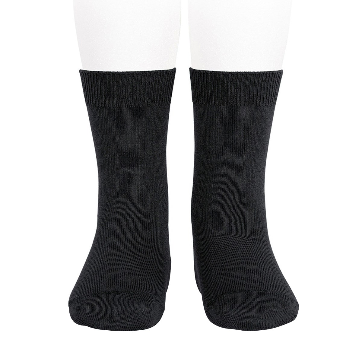 靴下 condor コンドル レディース 24.5～26.5cm ステッチ ベーシック ショートソックス （ ソックス くつ下 くつした コットン 大人 丈夫 無地 ステッチ スペイン製 手触り 滑らか 女性 24.5 25 25.5 26 26.5 cm ） 【ネグロ 14】