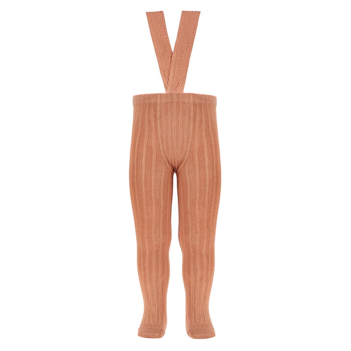 タイツ condor 子供 71～94cm サスペンダー付 リブタイツ （ コンドル ベビータイツ キッズタイツ 子供用タイツ 子供用 ベビー キッズ サスペンダー リブ 厚手 肩ひも おしゃれ 無地 丈夫 スペイン製 出産祝い 70 80 90 ） 【ヌガー 0】