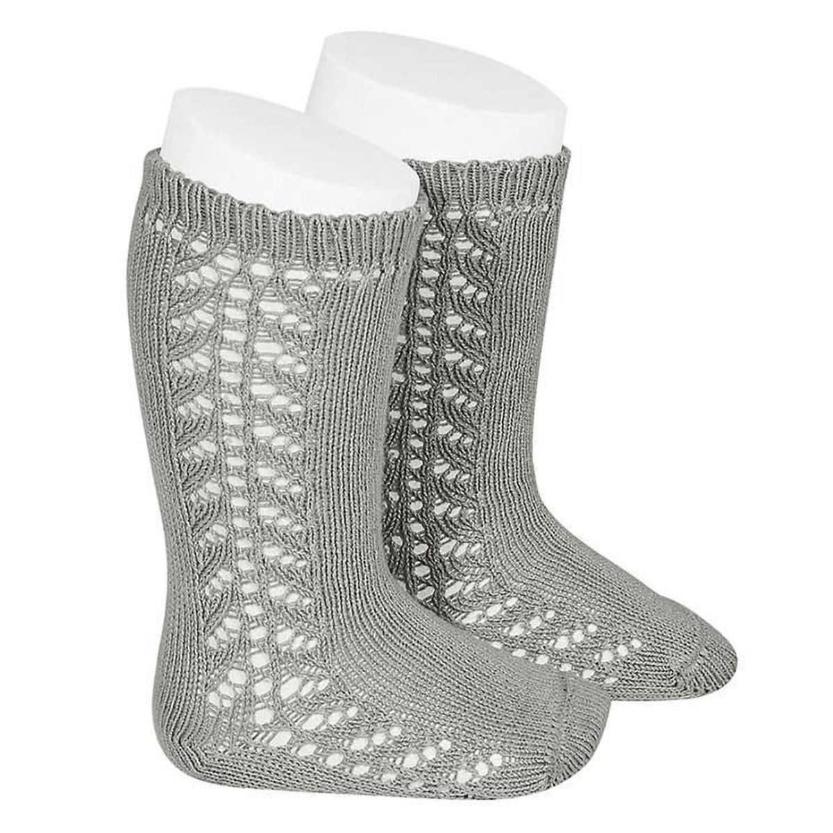 靴下 condor 子供 8.5cm～13cm サイド オープンワーク ウォームコットン ニーソックス （ コンドル 子ども用靴下 ベビー キッズ ソックス くつ下 Warm cotton knee socks with side openwork ） 【アルミノ 2】