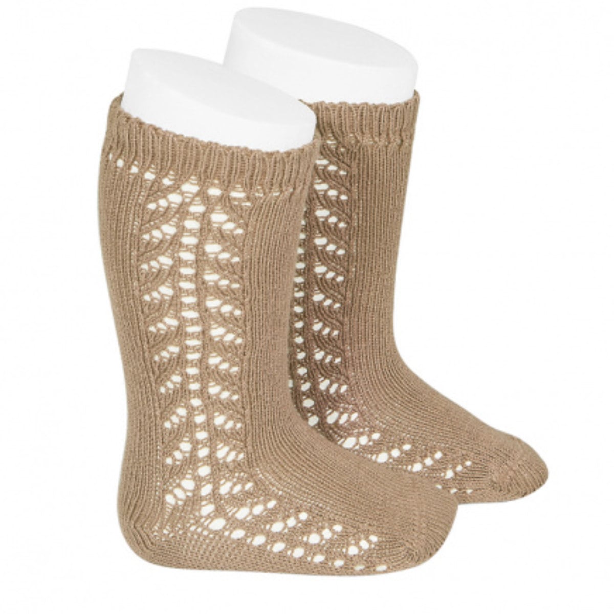 靴下 condor 13.5cm～19cm 子供 サイド オープンワーク ウォームコットン ニーソックス （ コンドル 子ども用靴下 キッズ ソックス くつ下 くつした Warm cotton knee socks with side openwork ハイソックス ） 【キャメル 6】