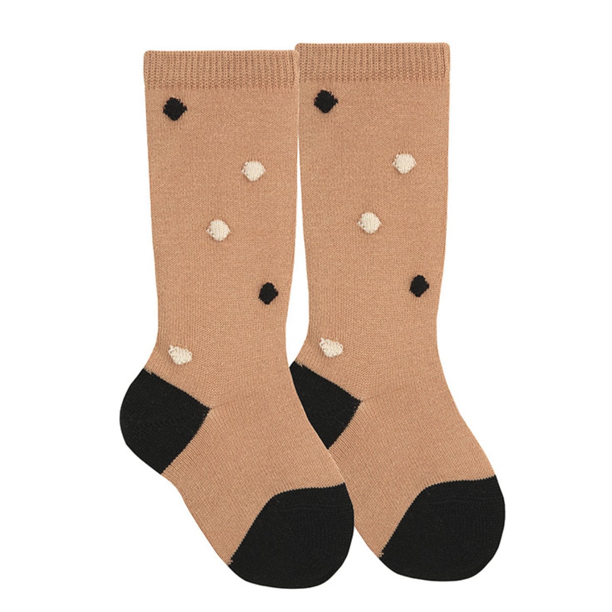 靴下 condor コンドル 子供 9.5～13.5cm ボンボン付き ニーソックス （ ソックス ベビー用靴下 くつ下 くつした ベビー キッズ ハイソックス 丈夫 ドット柄 おしゃれ 出産祝い 9.5 10 10.5 11 11.5 12 12.5 13 13.5 cm ） 【ヌガー 0】