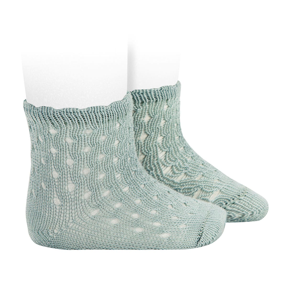 靴下 condor 子供 8.5～13cm ファンシーカフ付き オープンワーク エクストラファイン パール ショートソックス （ ソックス 子ども用靴下 ベビー キッズ くつ下 くつした 透かし編み 丈夫 コットン100％ 赤ちゃん 出産祝い ） 【ブルーマ 1】