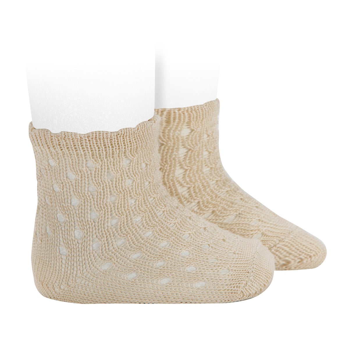 靴下 condor 子供 8.5～13cm ファンシーカフ付き オープンワーク エクストラファイン パール ショートソックス （ ソックス 子ども用靴下 ベビー キッズ くつ下 くつした 透かし編み 丈夫 コットン100％ 赤ちゃん 出産祝い ） 【リノ 1】