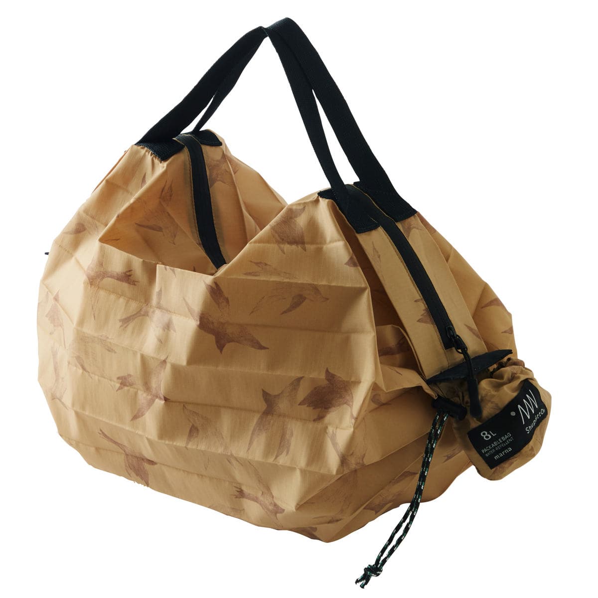 マーナ エコバッグ Shupatto パッカブルバッグ 8L （ marna 折りたたみ バッグ シュパット S ファスナー 付き 撥水 マイバッグ コンパクト コンパクトバッグ トート ミニ 畳みやすい 買い物 巾着 底マチ おしゃれ かわいい ） 【フライングバード】