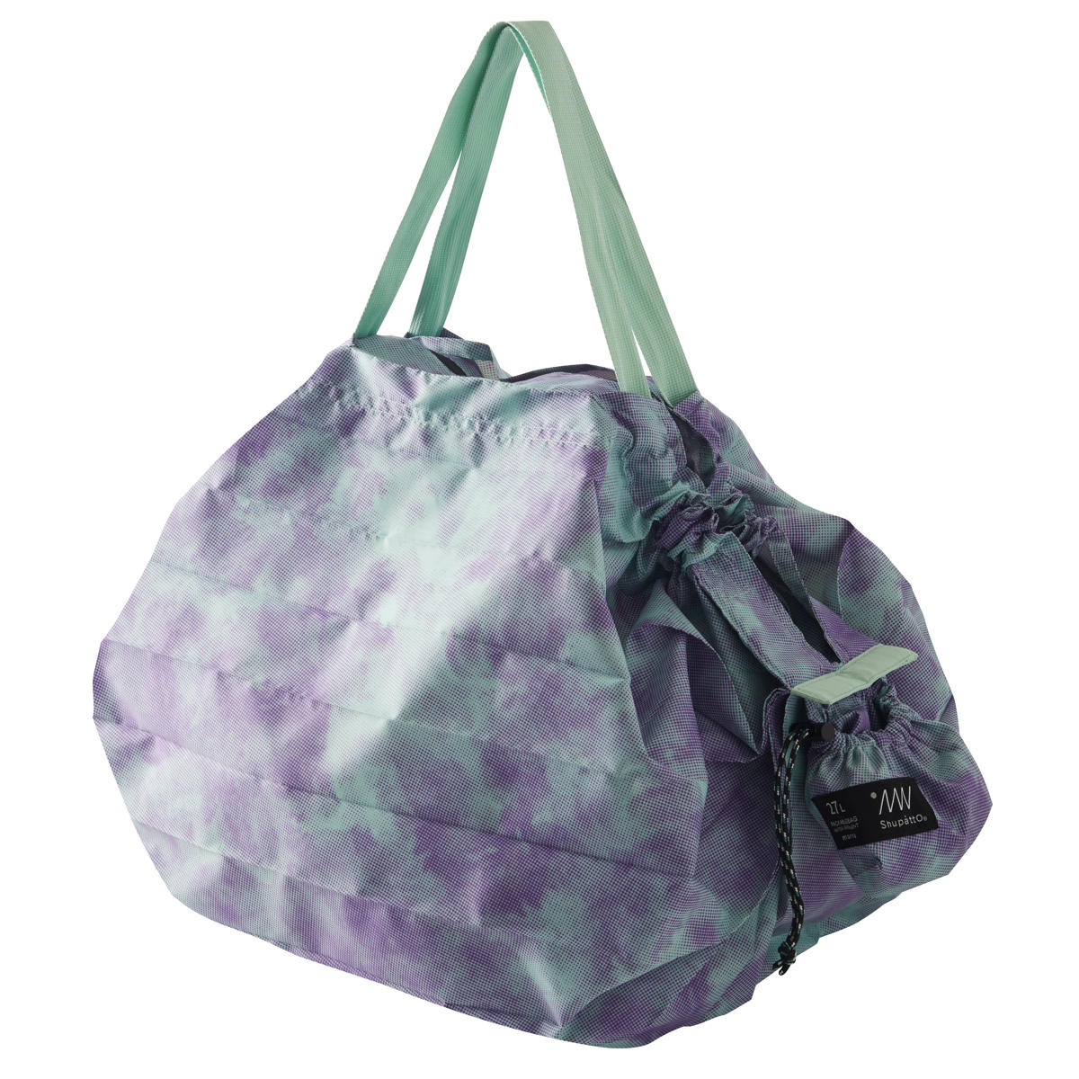 マーナ エコバッグ Shupatto パッカブルバッグ 27L （ marna 折りたたみ バッグ シュパット ファスナー 付き 撥水 マイバッグ コンパクト コンパクトバッグ トート 畳みやすい 買い物 大容量 巾着 底マチ おしゃれ かわいい ） 【イブニングミスト】