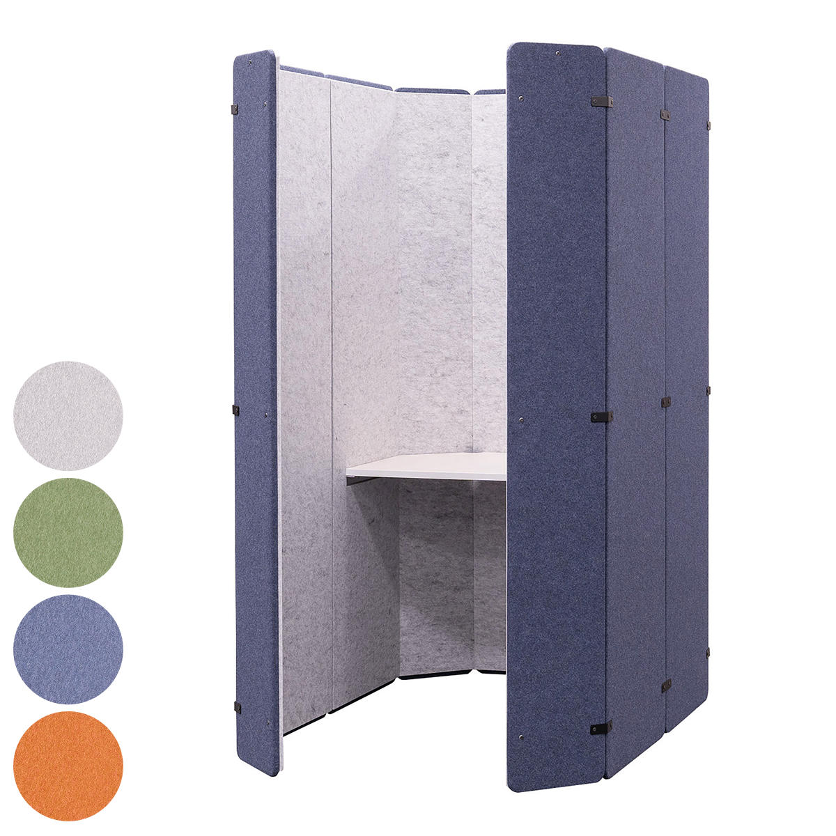 吸音 オフィスブース REMUTE オクタ （ 間仕切り 仕切り 目隠し 衝立 自立 個室 簡易 ブース デスク付き 机 リモートワーク テレワーク Web会議 在宅勤務 電話 防音 雑音 騒音 軽減 オフィス 組立て 日本製 ） 【グリーン】