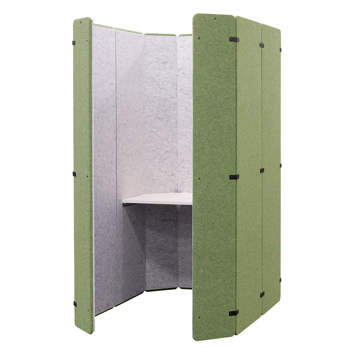 吸音 オフィスブース REMUTE オクタ （ 間仕切り 仕切り 目隠し 衝立 自立 個室 簡易 ブース デスク付き 机 リモートワーク テレワーク Web会議 在宅勤務 電話 防音 雑音 騒音 軽減 オフィス 組立て 日本製 ） 【グリーン】