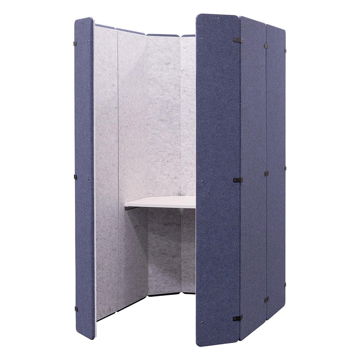 吸音 オフィスブース REMUTE オクタ （ 間仕切り 仕切り 目隠し 衝立 自立 個室 簡易 ブース デスク付き 机 リモートワーク テレワーク Web会議 在宅勤務 電話 防音 雑音 騒音 軽減 オフィス 組立て 日本製 ） 【ネイビー】