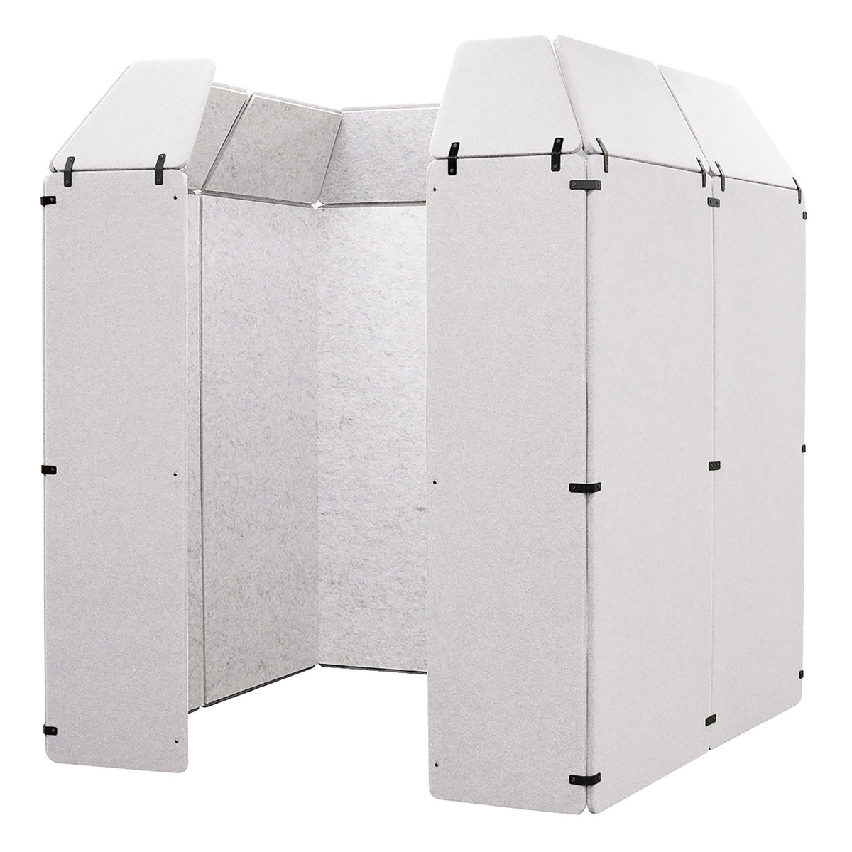 オフィスパーテーション 吸音ボード 2×2 簡単設置 REMUTE （ 間仕切り 衝立 パーテーション 吸音 ボックス オフィス リモートワーク ブース 簡易会議室 Web会議 ミーティング 2人用 個室 防音 吸音材 音漏れ 軽減 組立て ） 【ライトグレー】