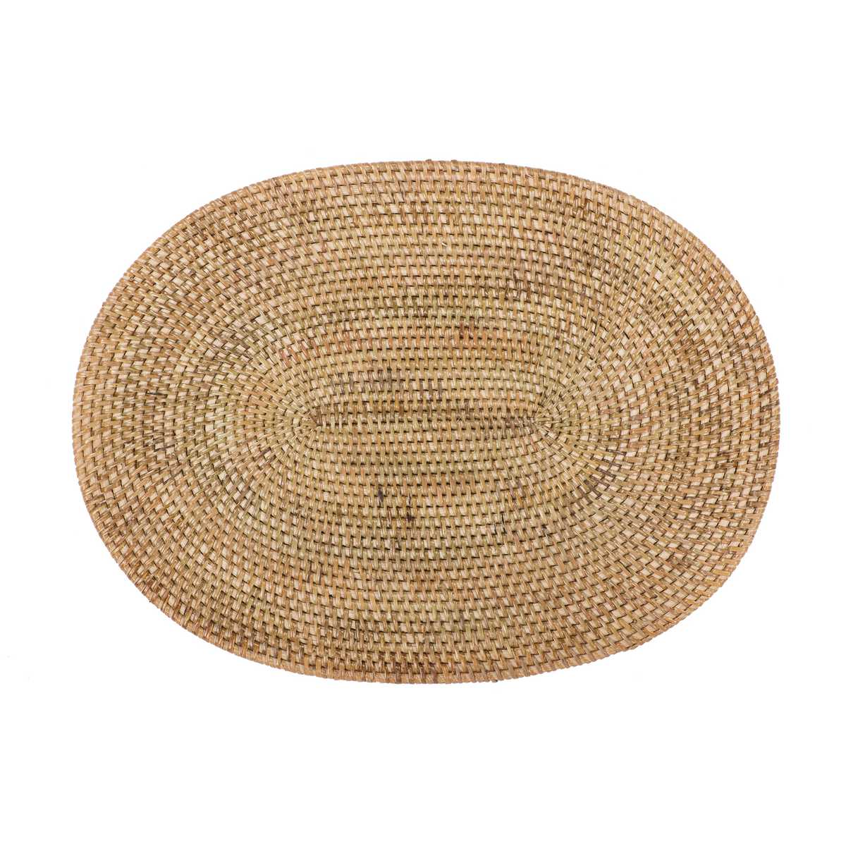 ランチョンマット 4枚セット ラタン プレイスマット オーバル 楕円形 （ ティセコ おしゃれ 大きめ ランチマット プレースマット 藤 手編み 天然素材 ナチュラル インテリア 40×30cm テーブルウェア ティーマット ） 【Natural】