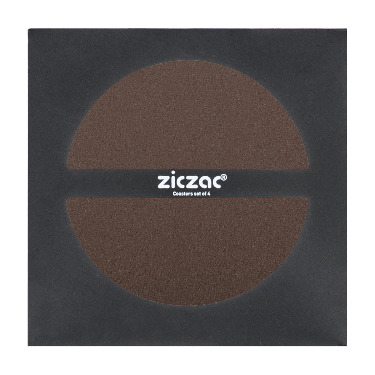 コースター ziczac トゥーゴー 4個セット （ フェイクレザー レザーコースター 茶托 グラスマット コップ受け PVCレザー インテリア ） 【BROWN】