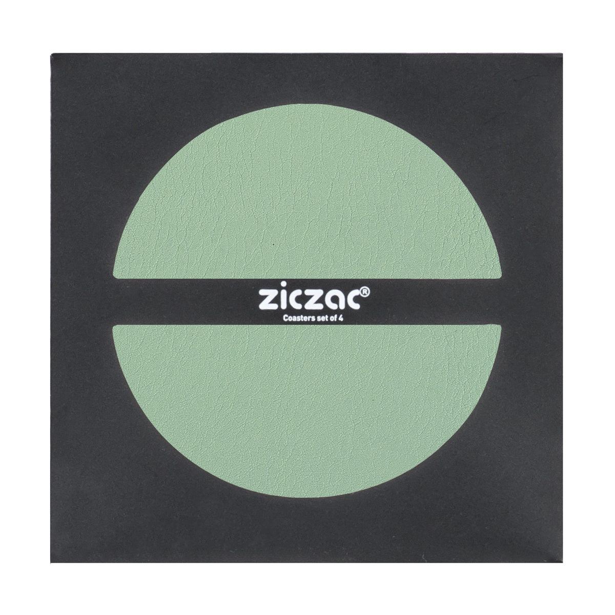 コースター ziczac トゥーゴー 4個セット （ フェイクレザー レザーコースター 茶托 グラスマット コップ受け PVCレザー インテリア ） 【GREEN】