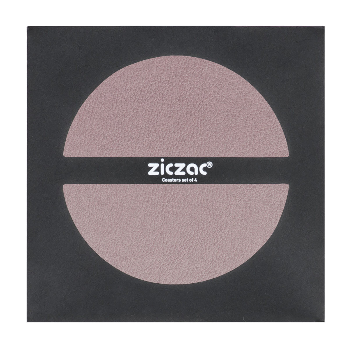 コースター ziczac トゥーゴー 4個セット （ フェイクレザー レザーコースター 茶托 グラスマット コップ受け PVCレザー インテリア ） 【Mauve】