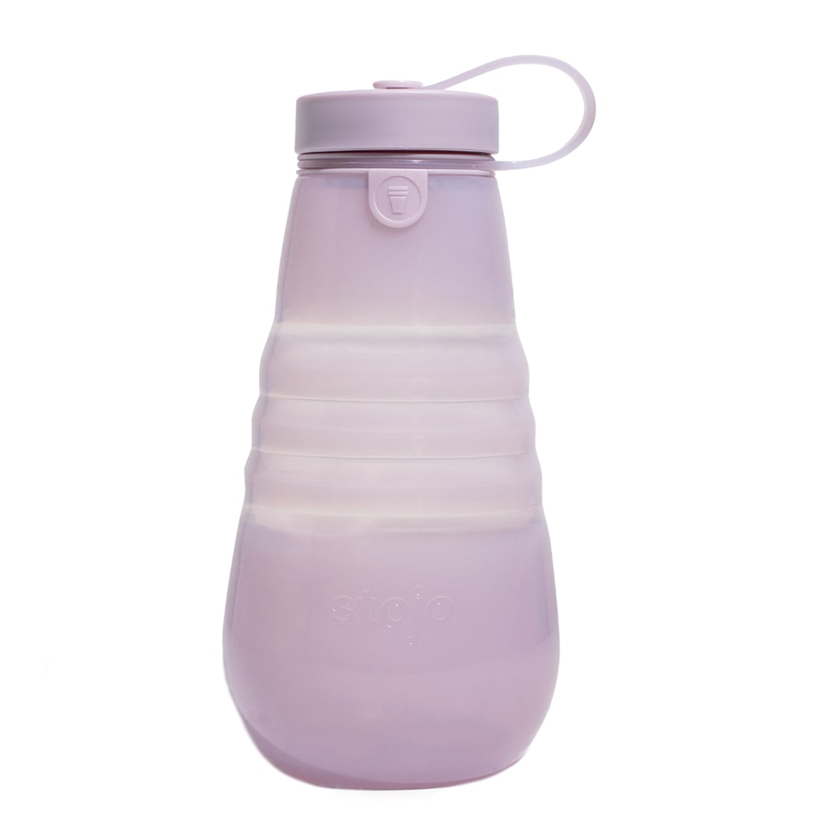 水筒 stojo 590ml 折りたたみ 半透明 Jelly （ ストージョ ボトル マイボトル 常温 直飲み シリコン 折り畳み BPAフリー 持ち運び マイカップ ウォーターボトル クリア 食洗機対応 ストラップ付き ） 【JellyLilac】