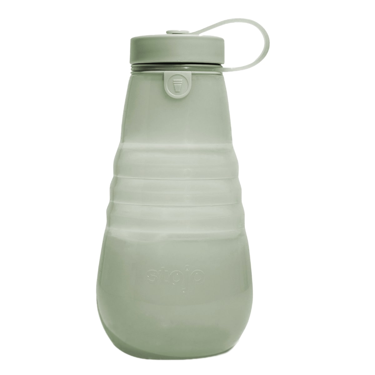 水筒 stojo 590ml 折りたたみ 半透明 Jelly （ ストージョ ボトル マイボトル 常温 直飲み シリコン 折り畳み BPAフリー 持ち運び マイカップ ウォーターボトル クリア 食洗機対応 ストラップ付き ） 【JellySage】