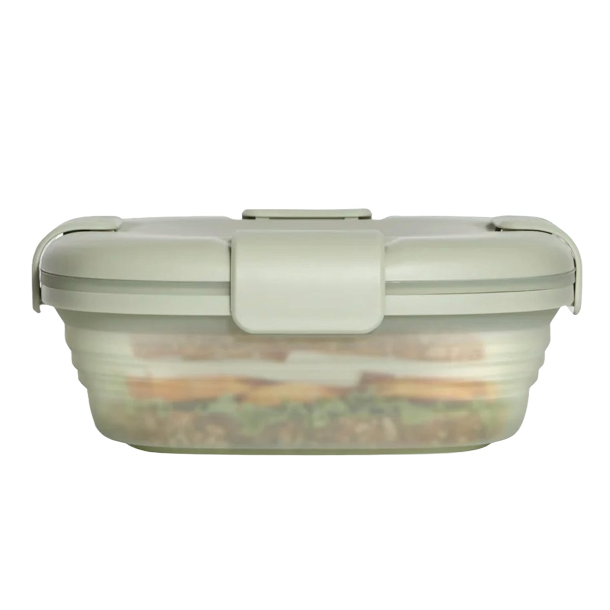 弁当箱 stojo 700ml 折りたたみ 半透明 BOX Tint （ ストージョ お弁当箱 ランチボックス 折り畳み レンジ対応 食洗機対応 シリコン BPAフリー お弁当 弁当 一段 正方形 クリア 4点ロック 保存容器 持ち運び コンパクト ） 【TintSage】