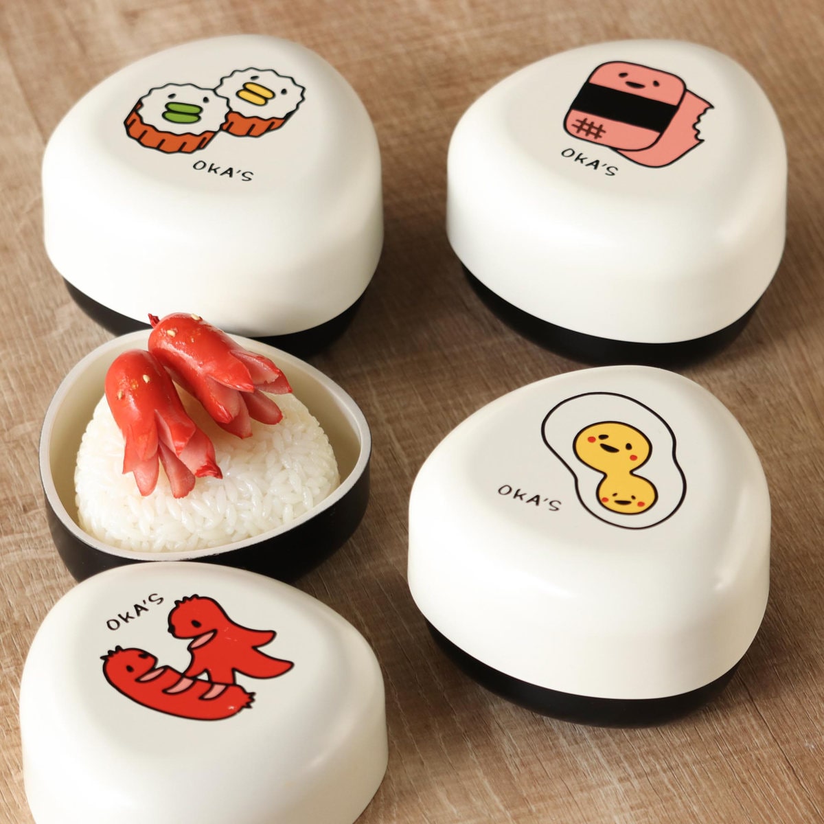 おにぎり ケース ワンタッチおにぎりBOX OKA’S （ 弁当箱 おにぎりケース おむすびケース おむすび 一段 一段弁当箱 三角 コンパクト ハコヤ はこや 日本製 お弁当グッズ ランチグッズ ） 【ちくわ】